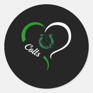 Coral Springs Colts Logo Half Heart Slogan Hs  Classic Round Sticker