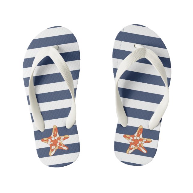 Coral Starfish ⎢Kids Flip Flops (Footbed)