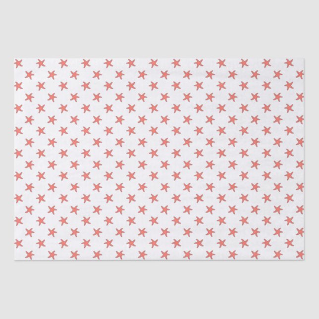 Coral Starfish Pattern Tissue Paper (Front)