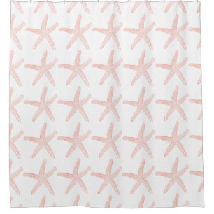 Coral Starfish Shower Curtain