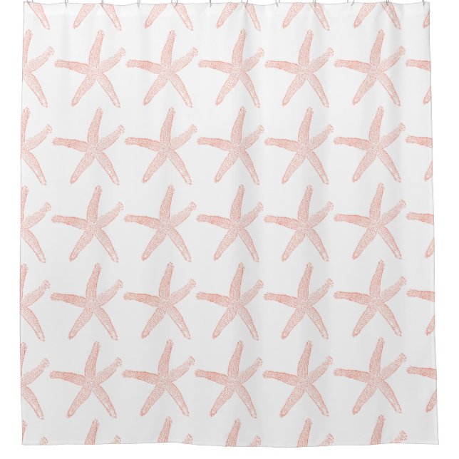 Coral Starfish Shower Curtain (Front)