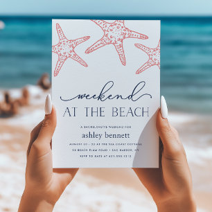 Coral Starfish   Weekend at the Beach Invitation