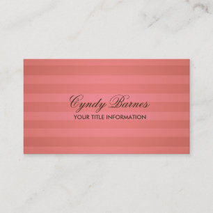 Coral Stripe Business Card