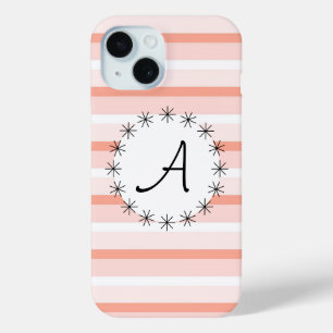 Coral Stripe 'Monogram' iPhone case