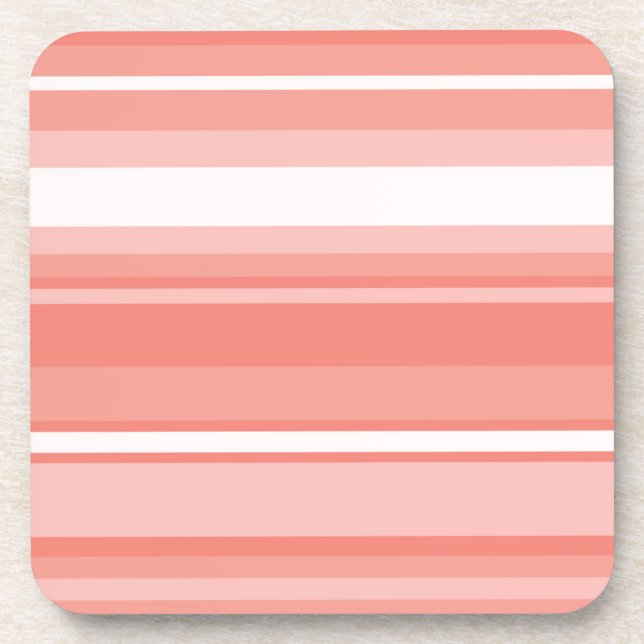 Coral stripes coaster (Front)