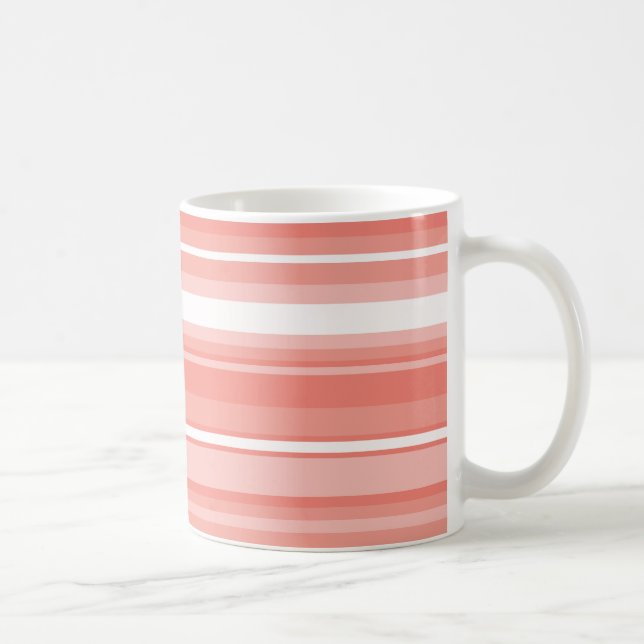 Coral stripes coffee mug (Right)