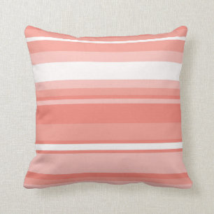 Coral stripes cushion