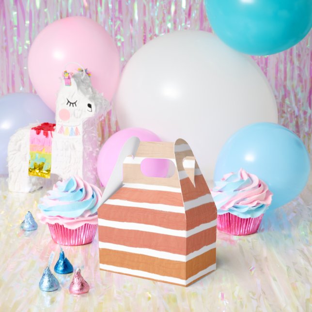  Coral Stripes Orange Stripes Favour Box (Party)