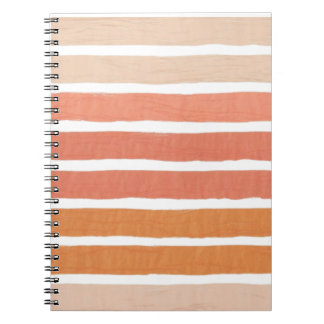 Coral Stripes Orange Stripes Notebook