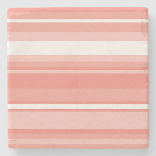 Coral stripes stone coaster