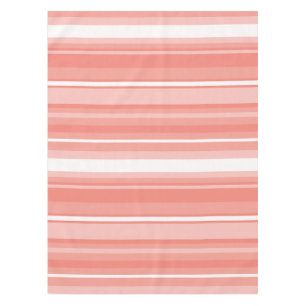 Coral stripes tablecloth