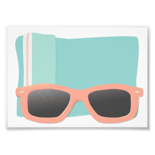 Coral Sunglasses Photo Print (Front)