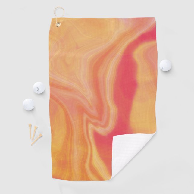 Coral Sunset Marble Golf Towel (InSitu)