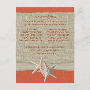Coral Sunshine Beach Wedding Directions Insert