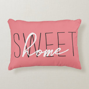Coral Sweet Dreams Bedroom Throw Accent Pillow