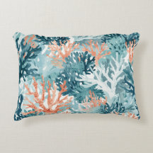 Coral Teal Green Orange Beachy