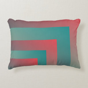 coral teal shades decorative cushion