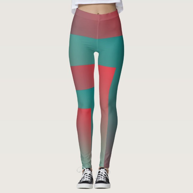 coral teal shades leggings (Front)