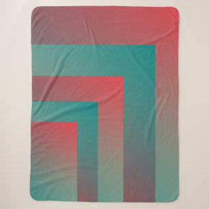 coral teal shades sherpa blanket