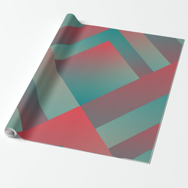 coral teal shades wrapping paper (Unrolled)