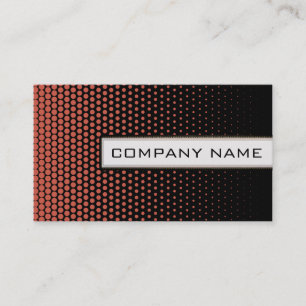 Coral Techno Dots Elegant Modern Black Business Card
