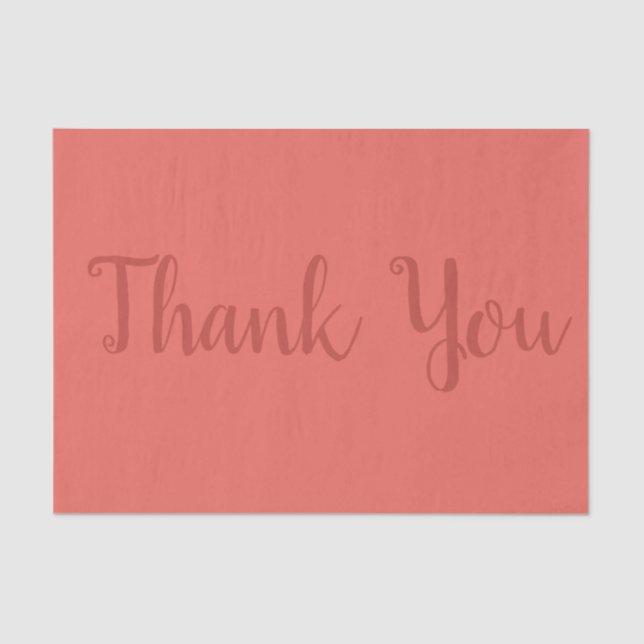 Coral Thank You Gift Tissue Tissue Paper (Front)