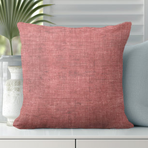 Coral Throw Pillow Linen-Look