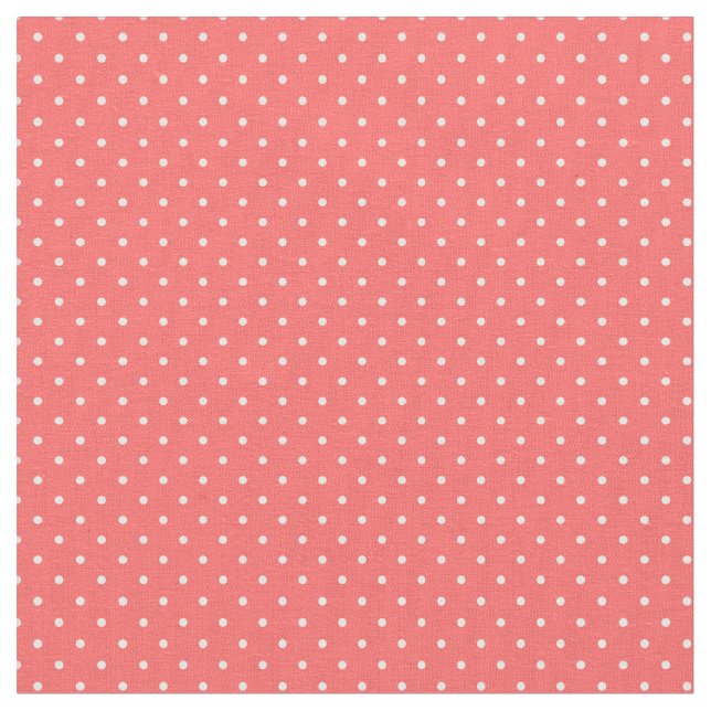 Coral Tiny Dots Fabric (Close Up)