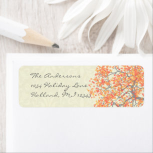 Coral Tree Damask Return Address Return Address Label