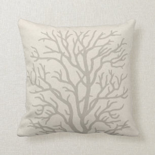 Coral Tree in Taupe Grey Cushion