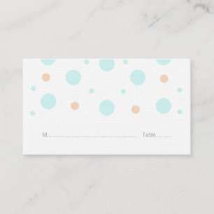 Coral Turquoise Confetti Wedding Place Cards