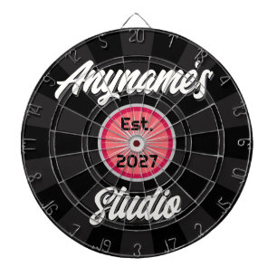 Coral Vinyl Record Design -Your Name Music Studio Dartboard