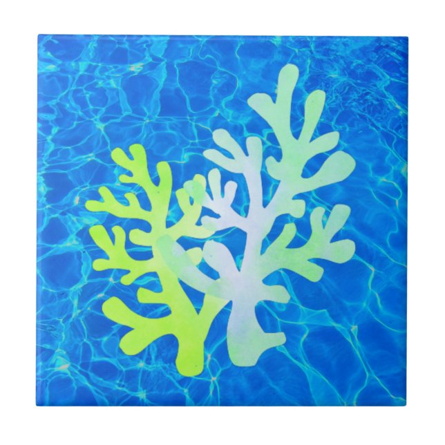 Coral Water Ceramic Tile (Front)