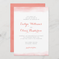 Coral Watercolor Dip Wedding