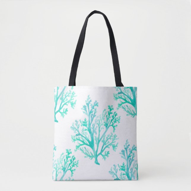 Coral Watercolor Tote Bag (Front)