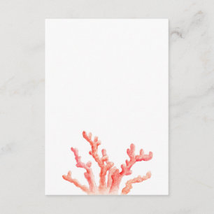 Coral watercolor wedding one sided art enclosure card