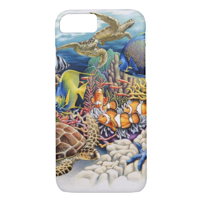 Coral Waters With Tropical Fish Case-Mate iPhone Case (Back)