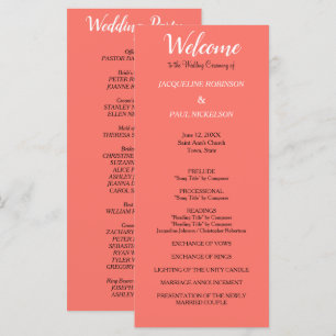 Coral Wedding Program