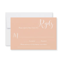 Coral Wedding Reply Card
