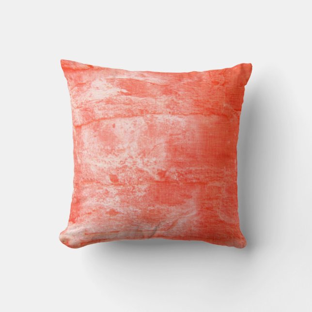 Coral/White Abstract Cushion (Front)