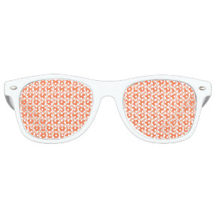 Coral White Hearts Pattern Retro Sunglasses