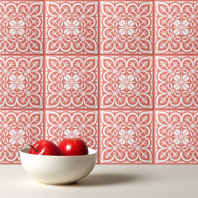 Coral white pattern Portuguese Mediterranean Ceramic Tile (Creator Uploaded)