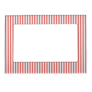 Coral & White Sailor Stripes Picture Frame