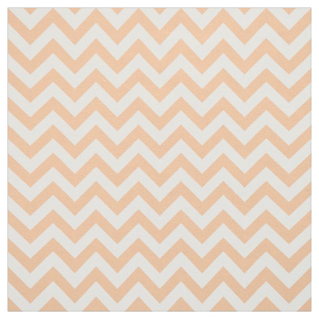 Coral White Trendy Chevron Pattern Fabric (Swatch)