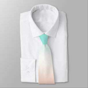 Coral White Turquoise Tricolor Ombre Tie