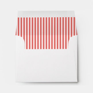 Coral White Vertical Stripe Lined Envelope