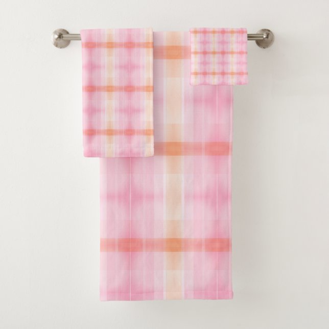 Coral With Pinks Bath Towel Set (Insitu)