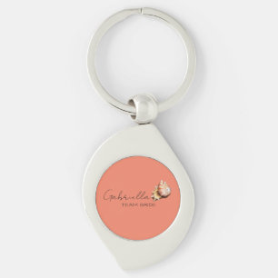 Coral with Shell Bridal Party Keychain