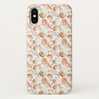 Coral With Shells And Crabs Pattern