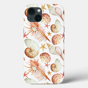 Coral With Shells And Crabs Pattern iPhone 13 Case